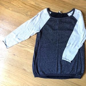Boutique brand baseball-style Shimmer Sweater
